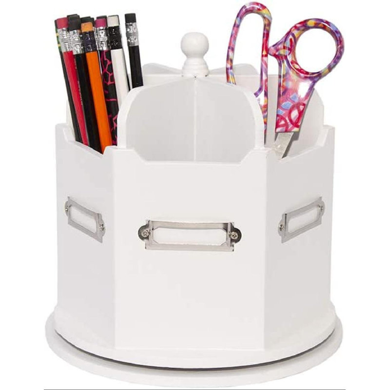 Red Barrel Studio® Spinning Decorative Wooden Pen Holder Wayfair